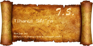 Tihanyi Sára névjegykártya