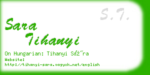 sara tihanyi business card